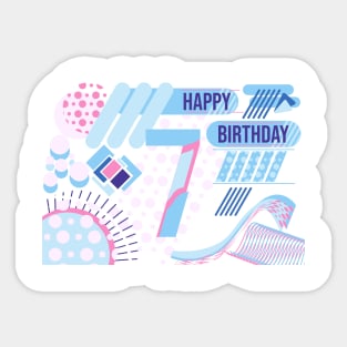 Happy birthday 7 years old, text design Sticker